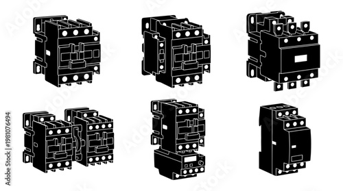 contactor silhouette vector set
