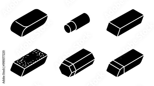 eraser silhouette vector set