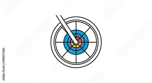 Vector illustration of a precision wheel diagram with colorful rings