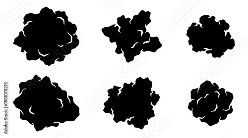 hailstone silhouette vector set