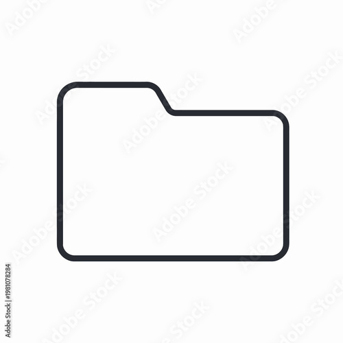 Simple outline of a folder icon, representing organization, data storage, and digital file management for various applications and systems