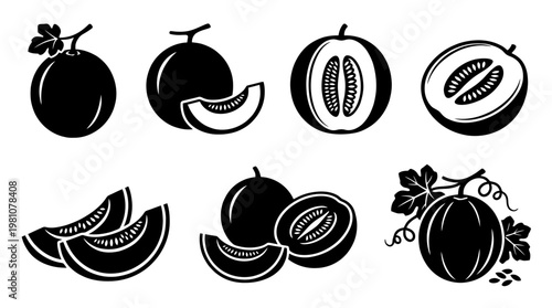 honeydew silhouette vector set