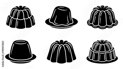jelly silhouette vector set