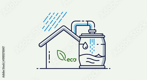Eco friendly rainwater harvesting system tank.