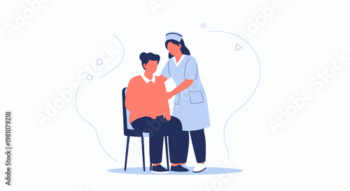 Nurse comforting patient, healthcare, medical support, care, empathy, doctor, clinic, hospital