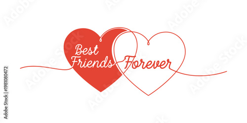 Single-line hearts illustrating a strong bond of friendship.