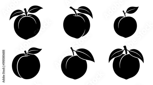 peach silhouette vector set