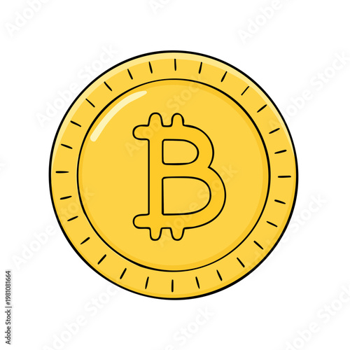 Stylized golden coin with the Bitcoin symbol representing digital currency and decentralized finance
