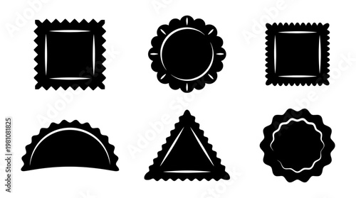 ravioli silhouette vector set