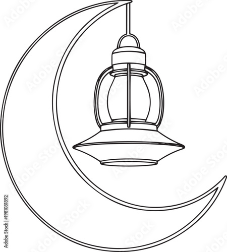 silhouette of clean vectors of  MoonDrift Lamp isolated with white background