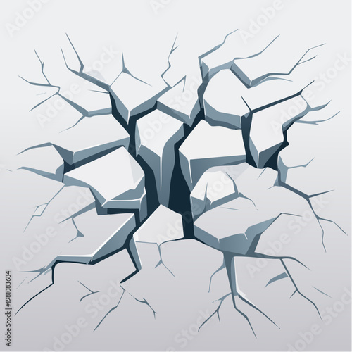 Cracked surface illustration representing a broken or damaged ground with deep fissures