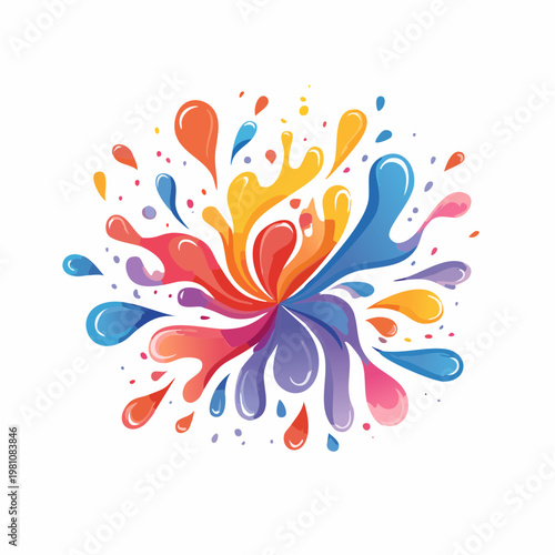 Vibrant Colorful Paint Splash Explosion Abstract Design