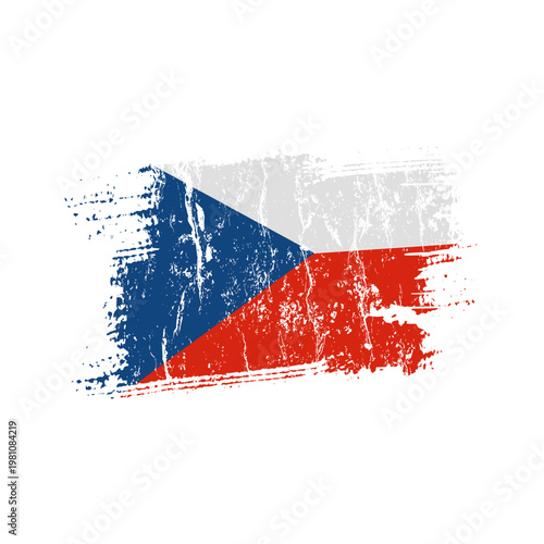 Czech Republic flag with grunge effect - vector illustration