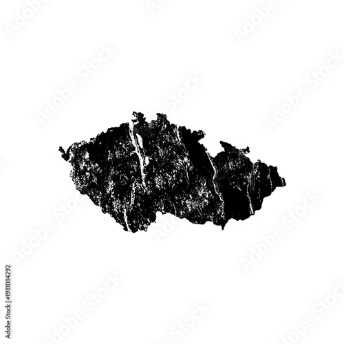 Czech Republic map with black grunge texture - vector illustration
