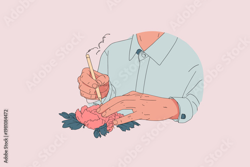 Foto Hands Engraving an Intricate Floral Pattern onto Polished Copper