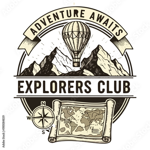 Vintage Retro Logo Design with Classic Badge Emblem Style Vector