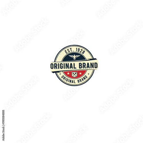Vintage Retro Logo Design with Classic Badge Emblem Style Vector