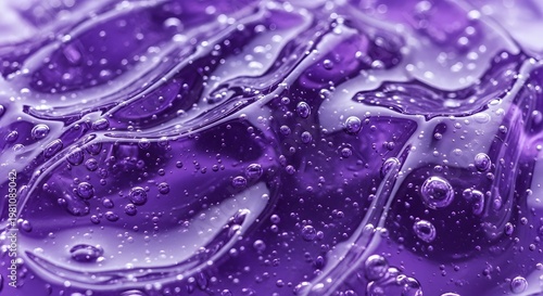 Purple gel texture with bubbles cosmetic