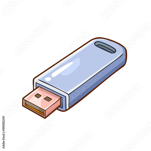 Digital storage device USB flash drive simple illustration technology concept