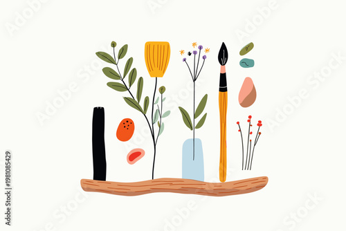 Minimalist Collection of Eco-Friendly Natural Art Materials