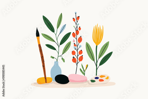 Minimalist Collection of Eco-Friendly Natural Art Materials