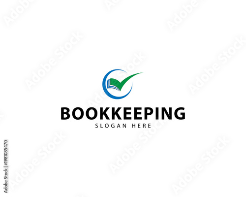 Bookkeeping logo. Bookkeeping combination paper and check. Logo useable for accounting and financial for your business company.