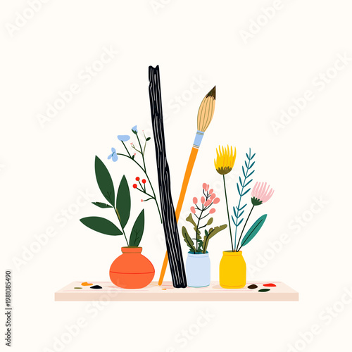 Minimalist Collection of Eco-Friendly Natural Art Materials