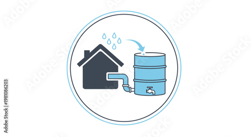 Water Tank Supplying House With Water.