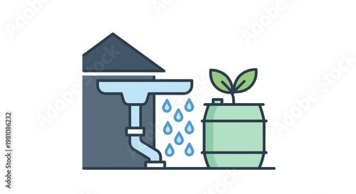 Rainwater Harvesting System Barrel Plant.