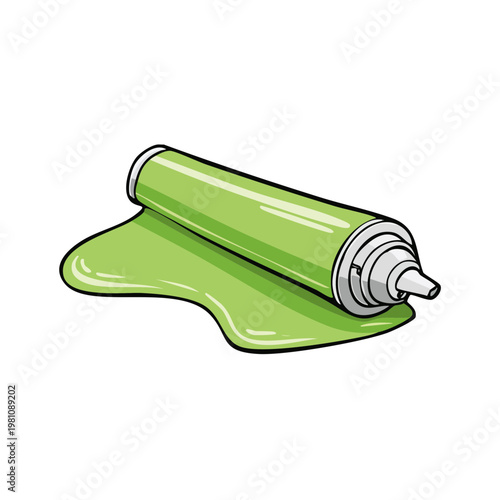 Green Slime Dripping from a Tube Illustration