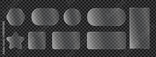 set of transparent glass on sample background