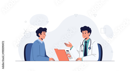 Doctor consulting patient, medical examination, healthcare, professional medical advice