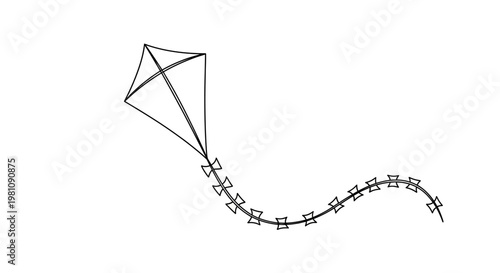 Kite flying high in air.