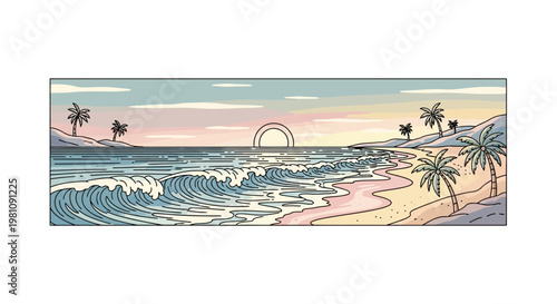 Woman Riding Surfboard on Ocean Waves.