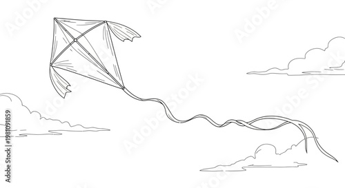 Kite Flying High in Sky.