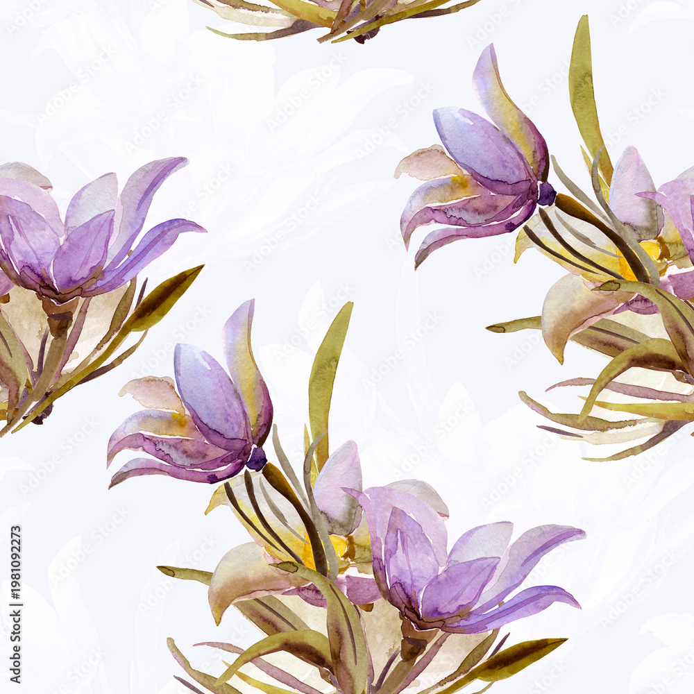 Obraz premium Spring wildflowers. Seamless pattern/