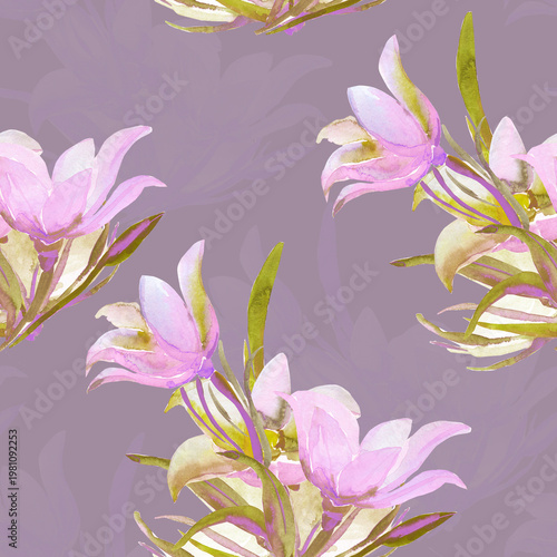 Spring wildflowers. Seamless pattern/
