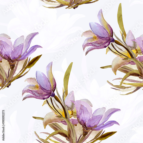 Spring wildflowers. Seamless pattern/