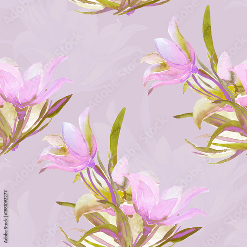 Spring wildflowers. Seamless pattern/