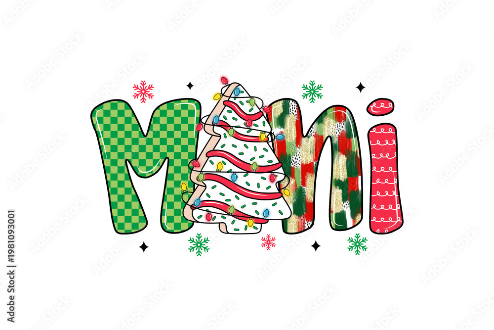 Obraz premium Mini Christmas Tree Matching Family Outfit Sublimation Design