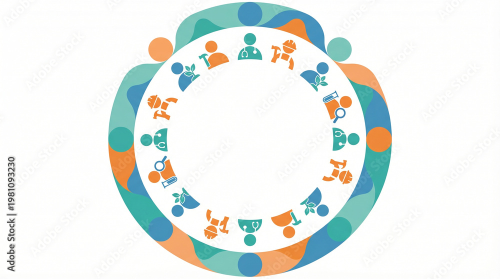 Naklejka premium Diverse Professions Flat Vector Illustration Background