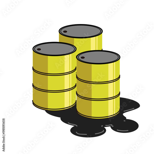 重油_原油_石油ドラム缶_イエロー