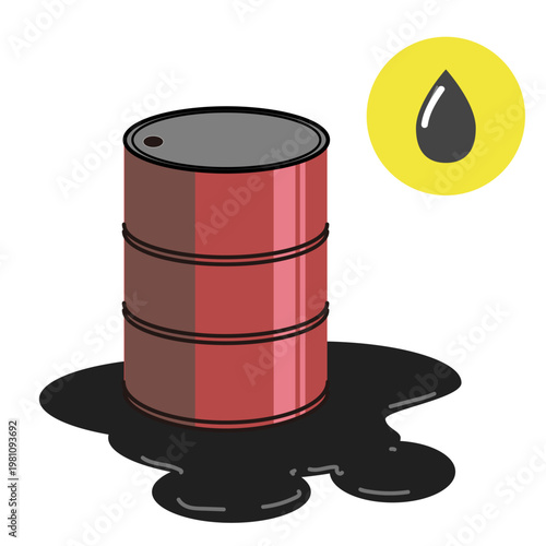 重油_原油_石油ドラム缶_レッド