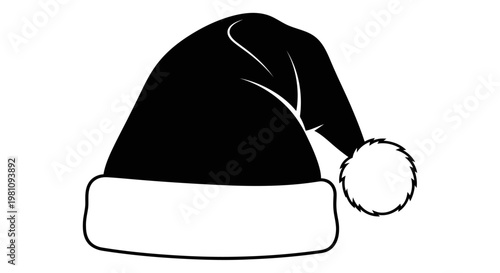flat design winter hat with pom pom isolated on white background