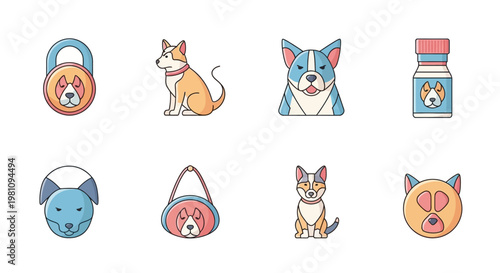 Cute dog cartoon character designs.