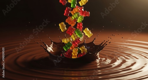 Gummy Bears Falling into Rich Chocolate in Indonesia A Unique Culinary Adventure, Celebrating Indonesia's Diverse Cuisine