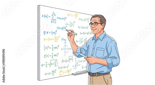 Man writing on whiteboard with marker.