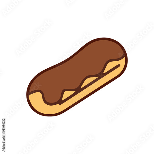 Chocolate Eclair Pastry Illustration