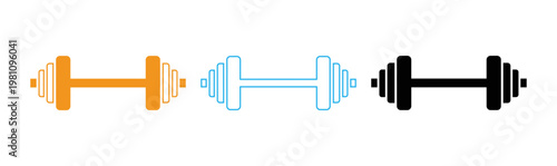 Abstract dumbbell and barbell shapes a minimalist fitness and strength illustration