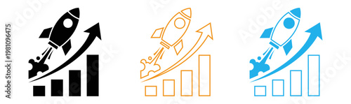 Business growth and rocket launch illustrating success and financial progress